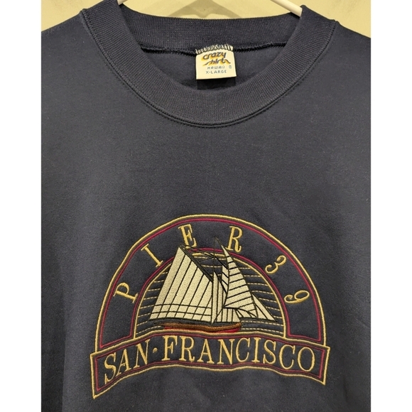 Vintage 90's Crazy Shirts Hawaii San Francisco Embroidered Sweatshirt Size XL - Picture 3 of 7